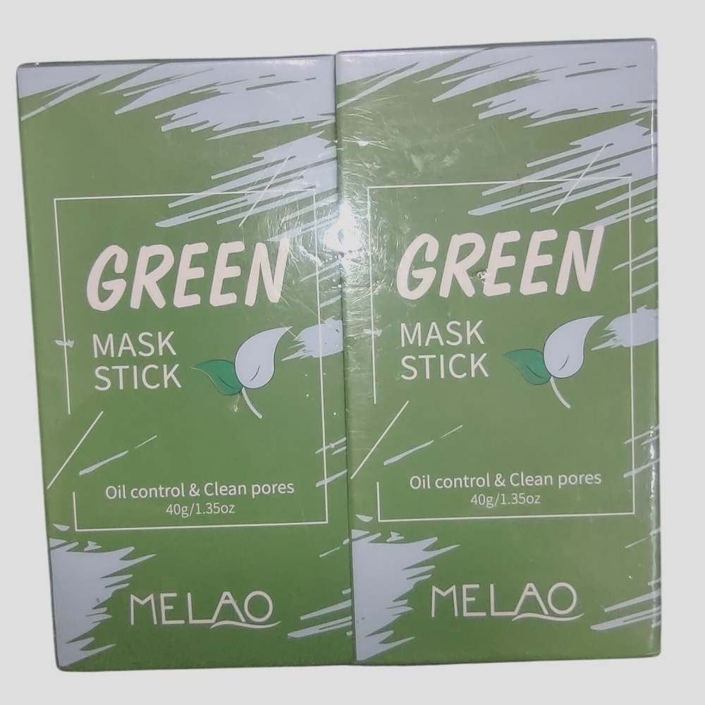 MELAO Green Mask Stick Oil‎ Control Clean Pores Blackhead Remover 1.35oz 2 pack